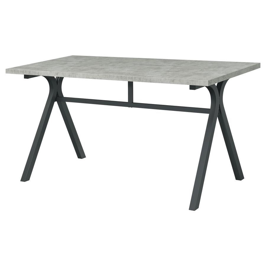 Escritorio rectangular Tatum en cemento y bronce 805891