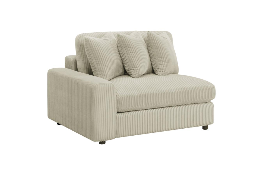 Sofá chaise longue reversible tapizado Blaine en color arena 509899-SET