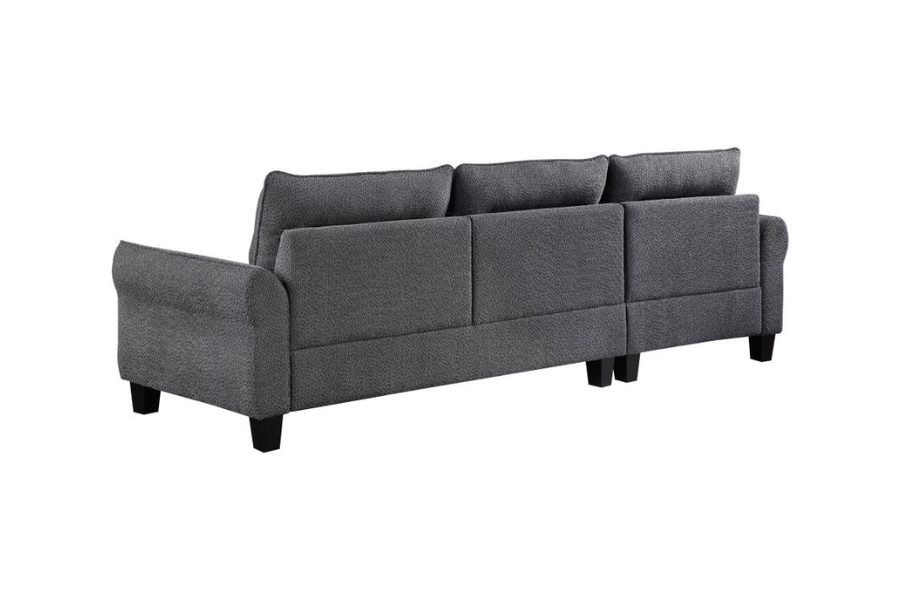 Caspian Upholstered Curved Arm Chaise Sectional Sofa 509540