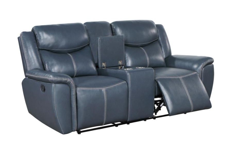 Conjunto de sofá reclinable tapizado de 2 piezas Sloane azul 610271-S2