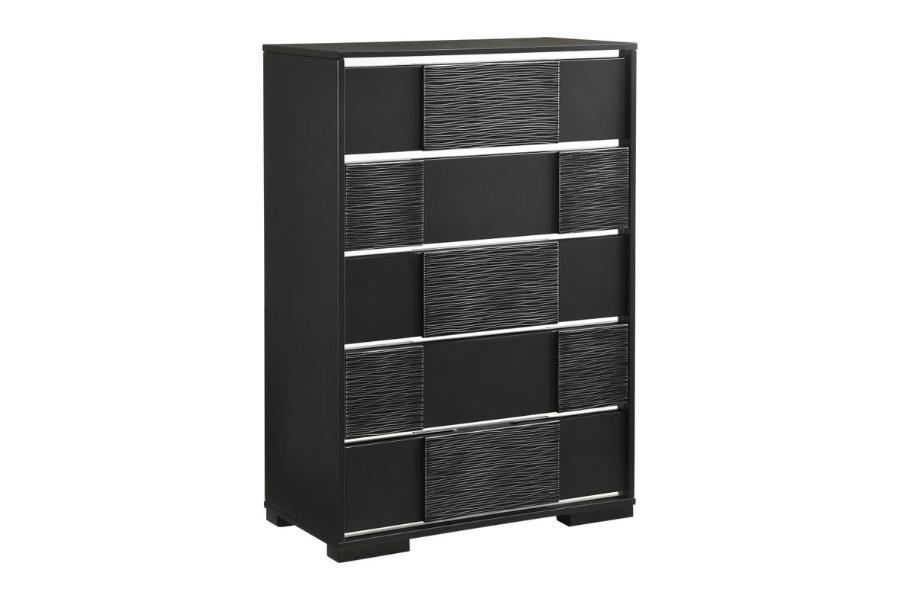 Juego de dormitorio de 5 piezas Eastern King de Blacktoft, color negro 207101KE-S5
