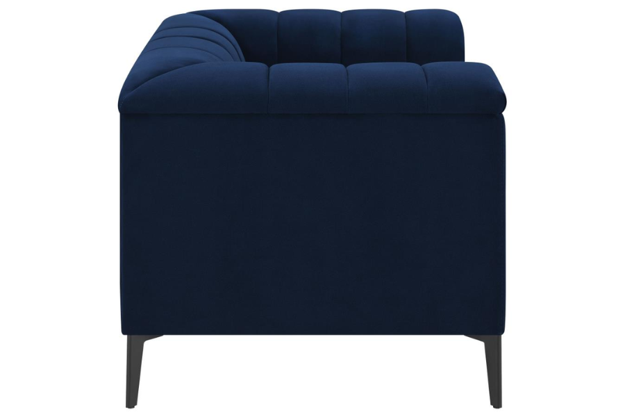 Chalet Upholstered Tuxedo Arm Tufted Chair Blue 509213