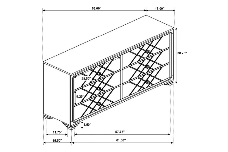 Juego de dormitorio Penélope de 4 piezas tamaño Queen Midnight Star 223571Q-S4