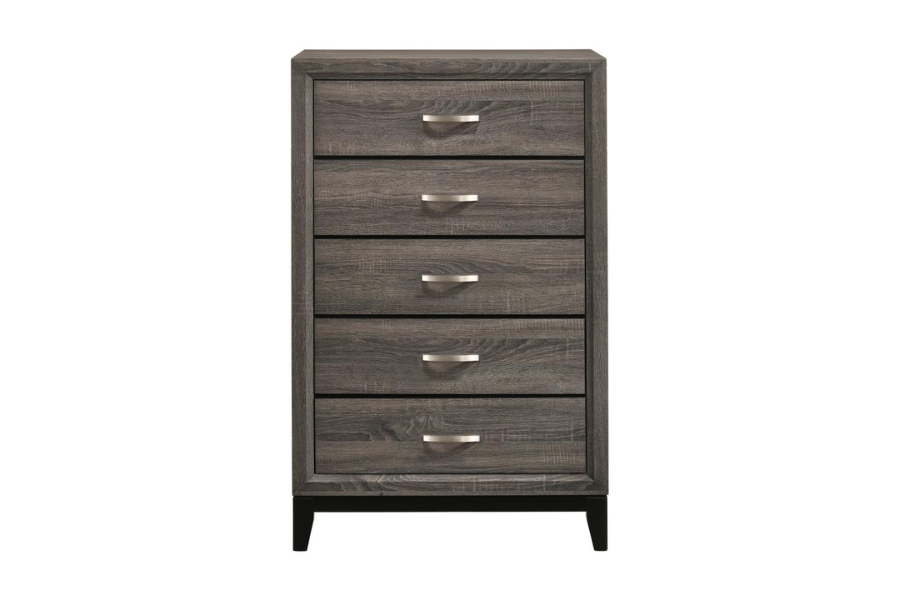 Juego de dormitorio Watson Queen de 5 piezas en roble gris 212421Q-S5