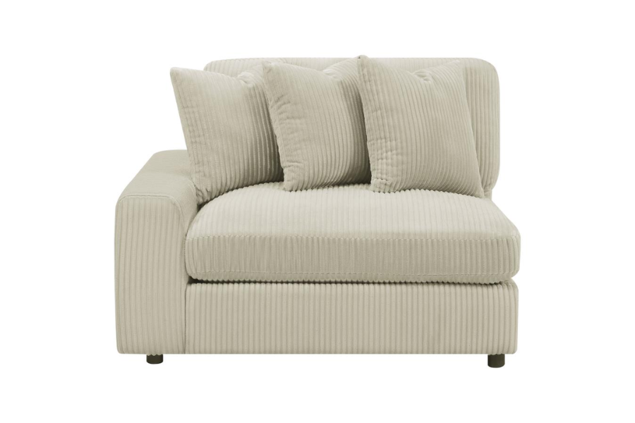 Sofá chaise longue reversible tapizado Blaine en color arena 509899-SET