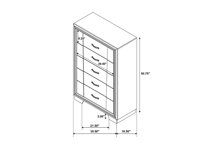 Juego de dormitorio Janine Eastern King de 5 piezas en gris 223551KE-S5 Próximamente