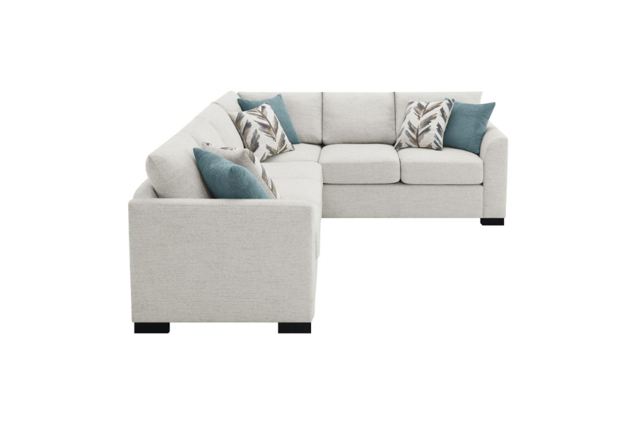 Ashford Chenille Upholstered Sleeper Sectional Sofa Greige 500818