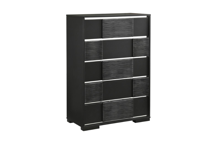 Juego de dormitorio Queen de 5 piezas Blacktoft, color negro 207101Q-S5