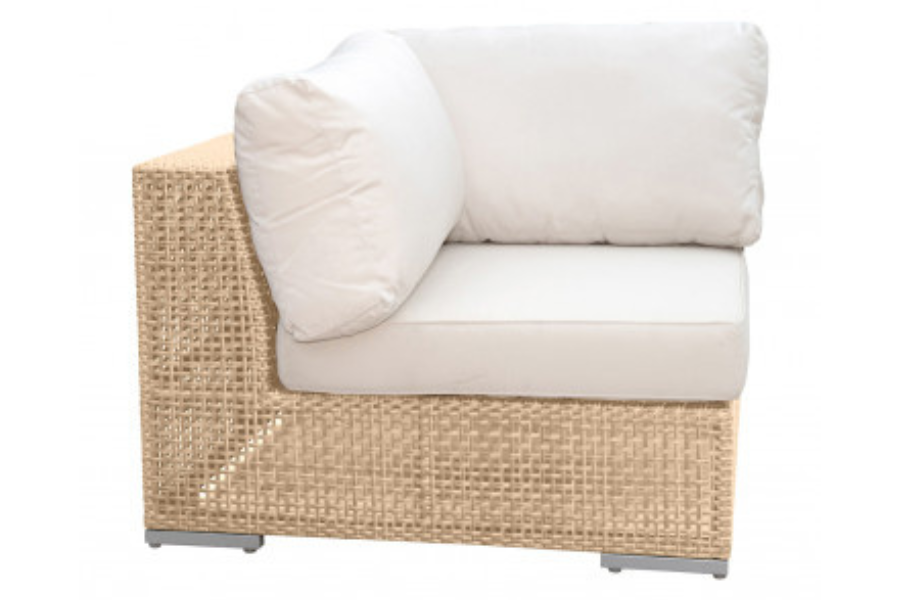 Austin Corner Chair w/off-white cushion SKU: PJO-3801-NAT-C