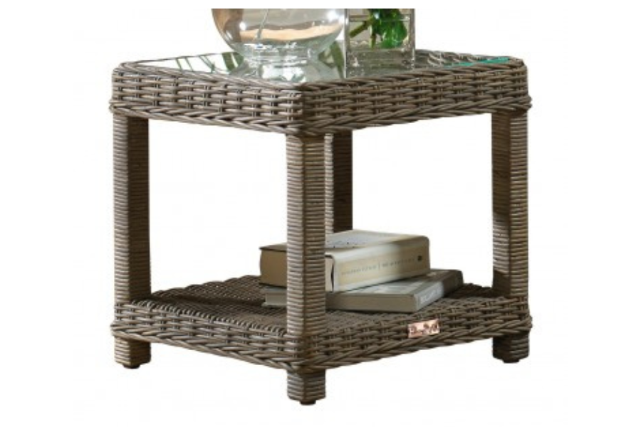 Mesa auxiliar Exuma con cristal