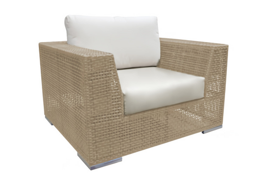 Austin Lounge Chair w/off-white cushion SKU: PJO-3801-NAT-LC