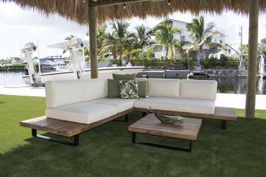 Highboune Cay 3 PC Sectional w/off-white cushions SKU: 519-1265-NAT - Venini Furniture