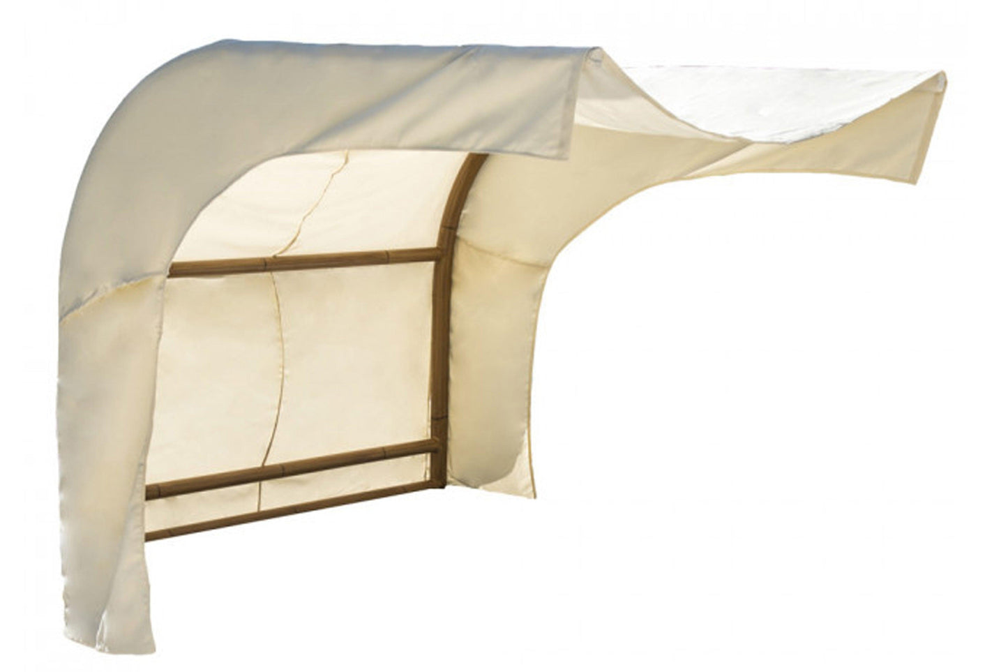 Big Sur Canopy Roof w/off-white curtain PJO-2101-BRN-CP - Venini Furniture