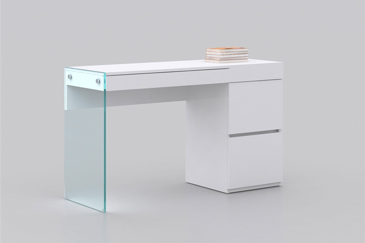 Vanity in high gloss white lacquer and mirror Model CB-111-W - Venini Furniture