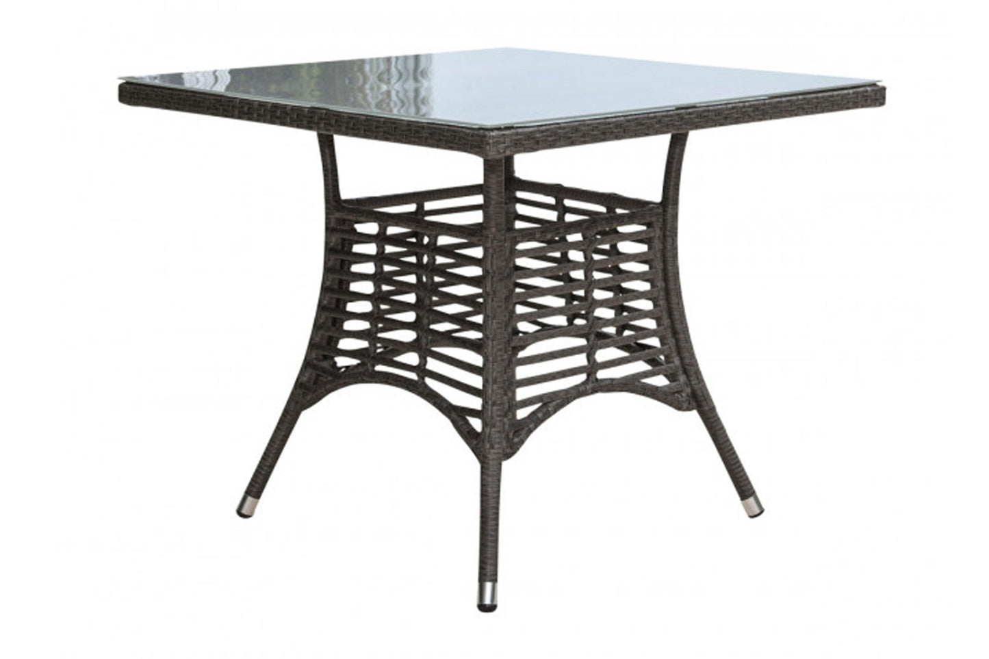 Graphite 36" Square Table w/grey tempered glass SKU: PJO-1601-GRY-SQ - Venini Furniture