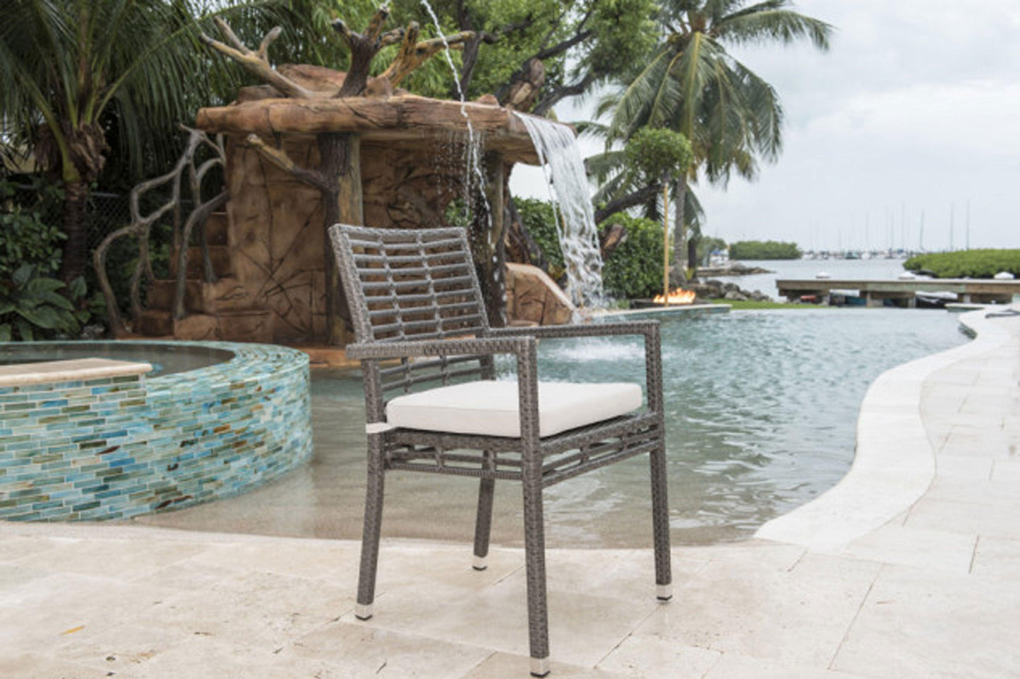 Graphite Stackable Armchair SKU: PJO-1601-GRY-AC - Venini Furniture