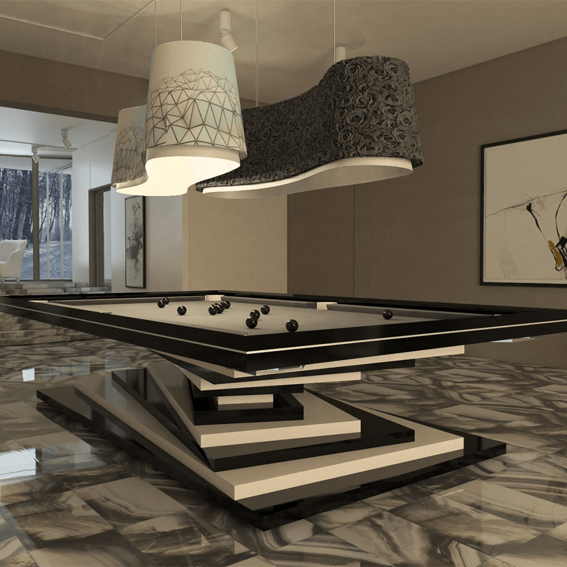 Table snooker billiards table indoor or outdoor luxury design CHE07 - Venini Furniture
