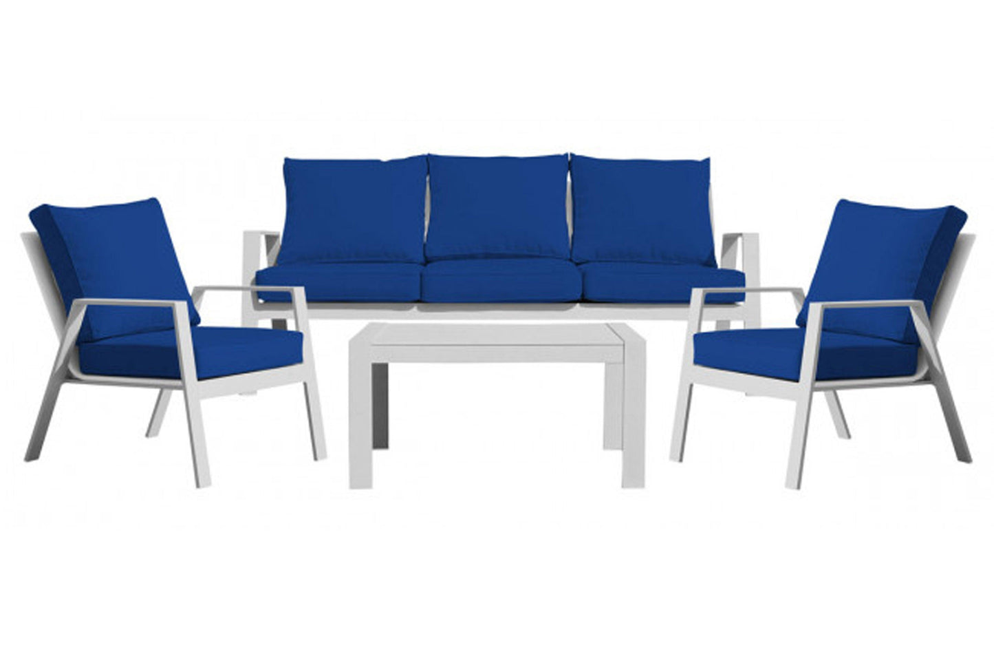 Azores 4 PC Seating Set w/navy blue cushions - Venini Furniture