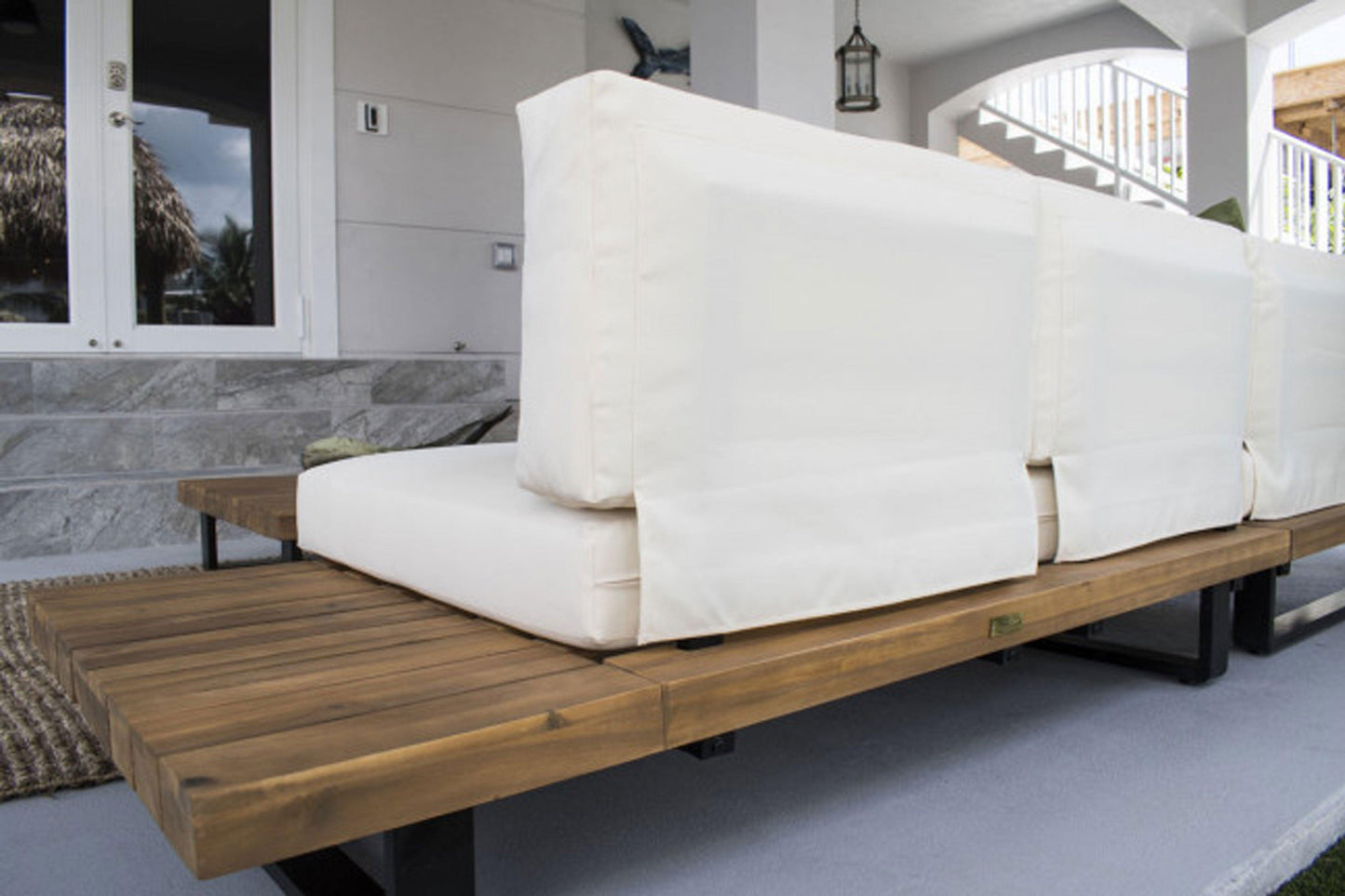 Highboune Cay 3 PC Sectional w/off-white cushions SKU: 519-1265-NAT - Venini Furniture