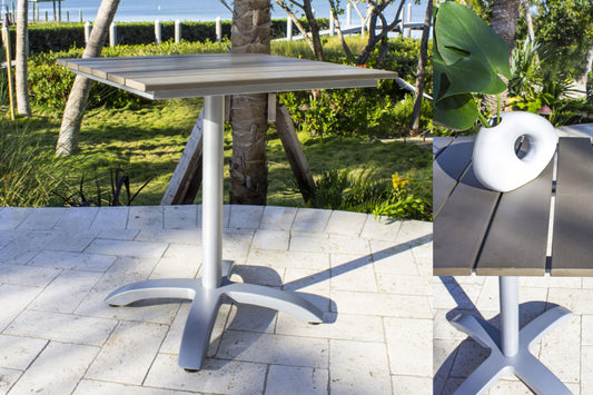 Santorini 28" Slatted Artificial Wood Table KD SKU: 895-1464-WW - Venini Furniture