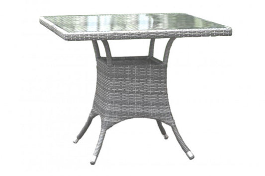 Santorini 36" Square Dining Table KD w/whitewash tempered glass SKU: 895-1399-WW-SQ - Venini Furniture