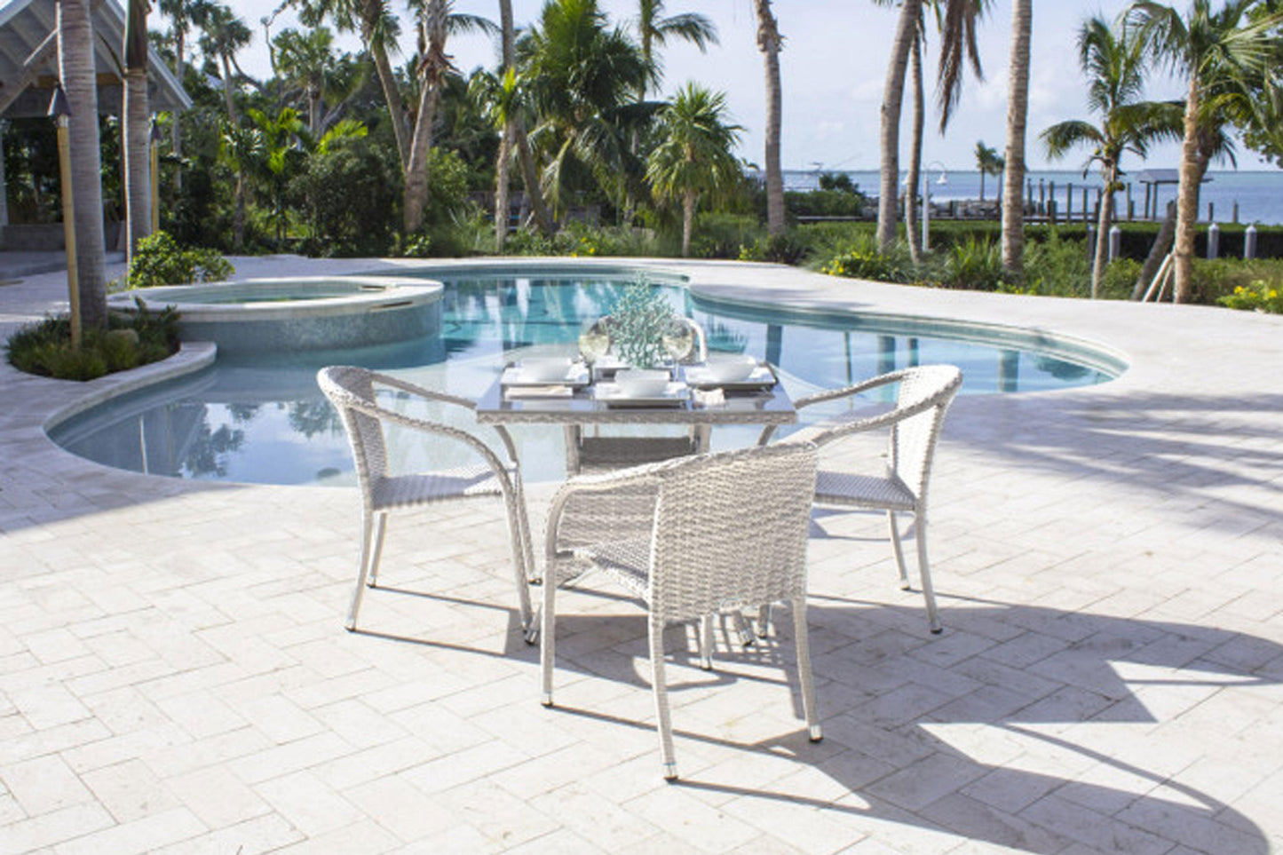 Santorini 5 PC Dining Set SKU: 895-1147-WW-5DA - Venini Furniture