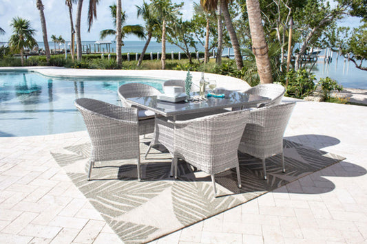 Santorini 7 PC Dining Set SKU: 895-1130-WW-7DA - Venini Furniture