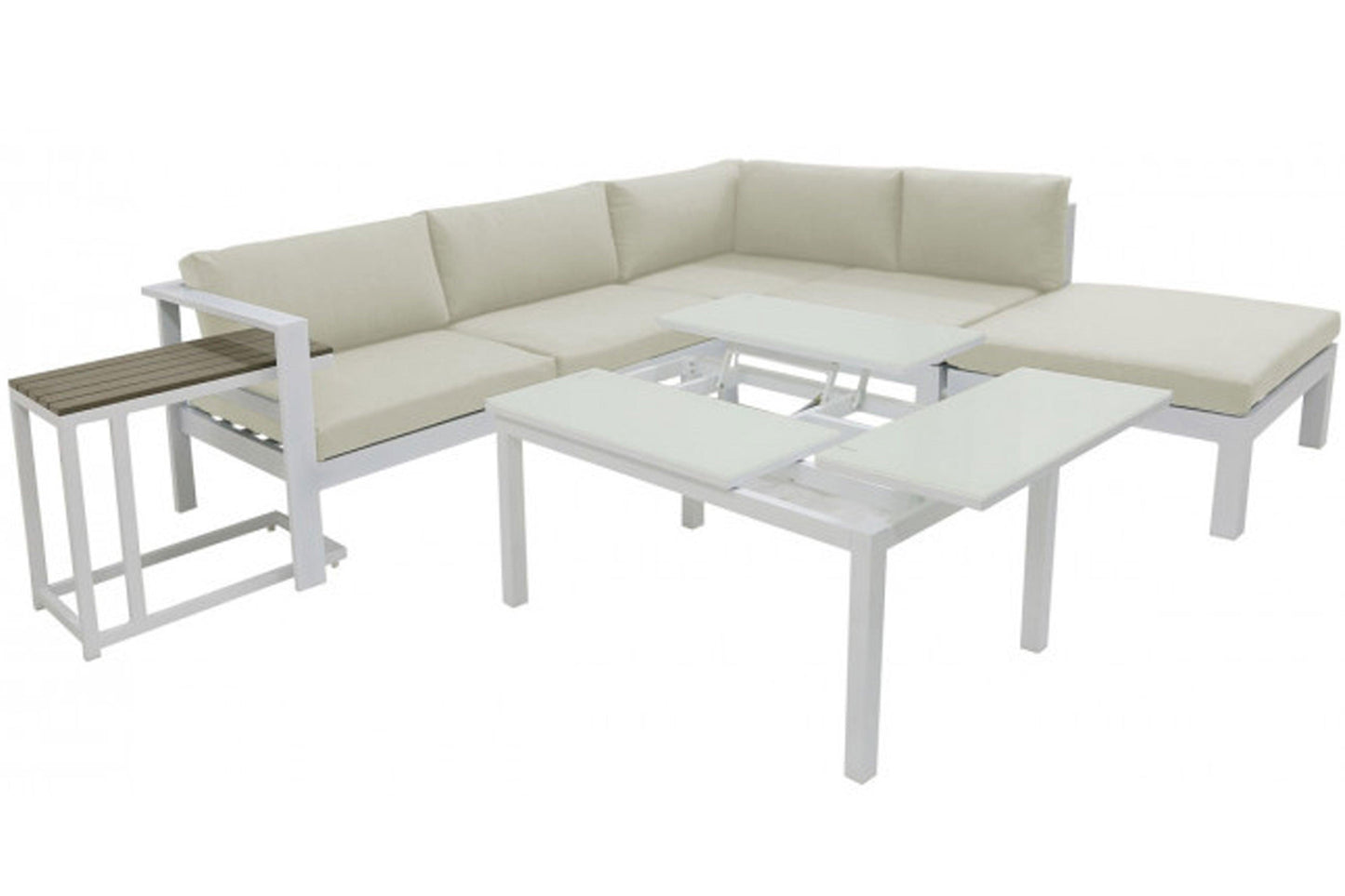 Sandcastle 5 PC Sectional Set w/off-white cushions SKU: PJO-2601-GRY-SET - Venini Furniture