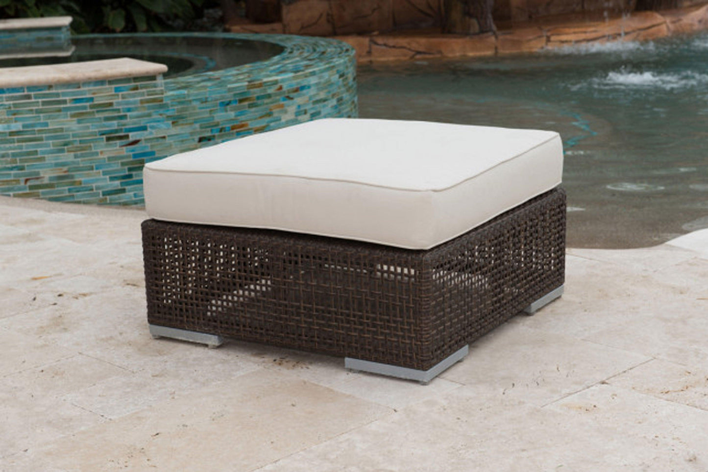 Atlantis Patio Ottoman SKU: 903-1323-JBP-O - Venini Furniture
