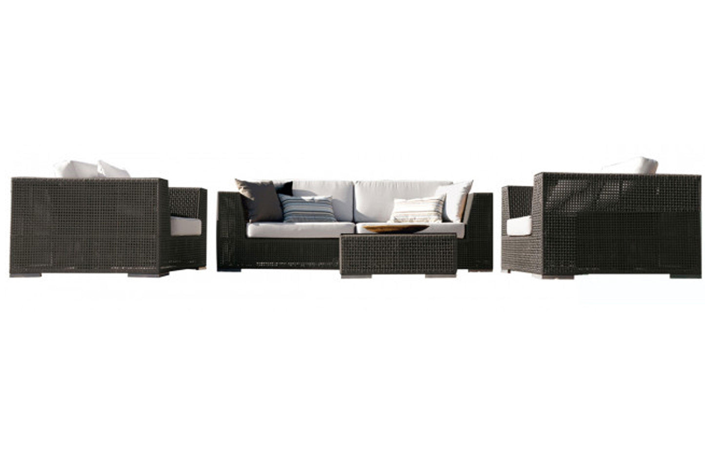Atlantis 5 PC Sectional Deep Seating Group w/off-white cushions - Venini Furniture