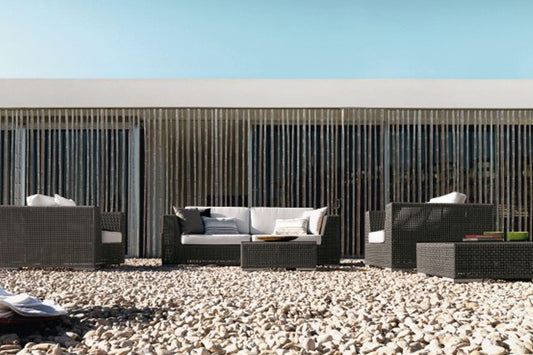 Atlantis 5 PC Sectional Deep Seating Group w/off-white cushions - Venini Furniture