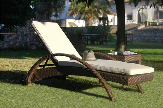 Atlantis Patio Chaise Lounge with wheels SKU: 903-1324-JBP - Venini Furniture
