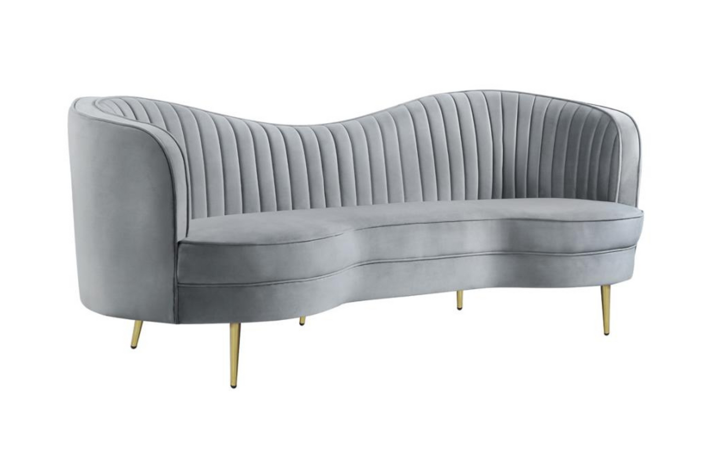 Sophia 3-piece Upholstered Channel Tufted Sofa Set Grey 506864-S3