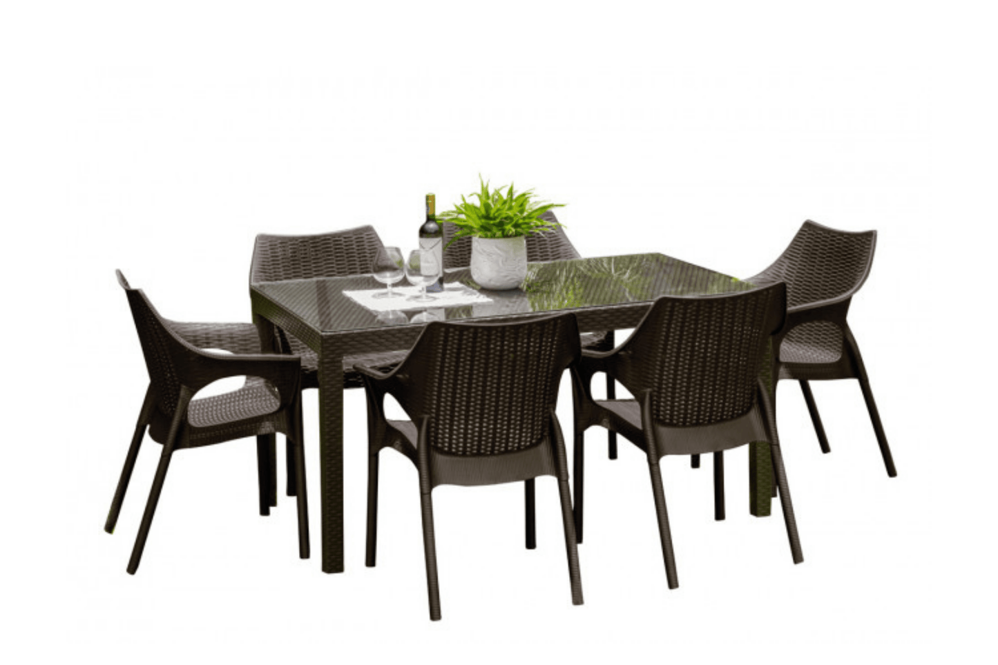 Plastique 7 PC Dining Set SKU: PRP-113-CHO-7DA - Venini Furniture