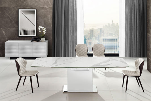 Olivia motorized dining table with white base - Venini Furniture