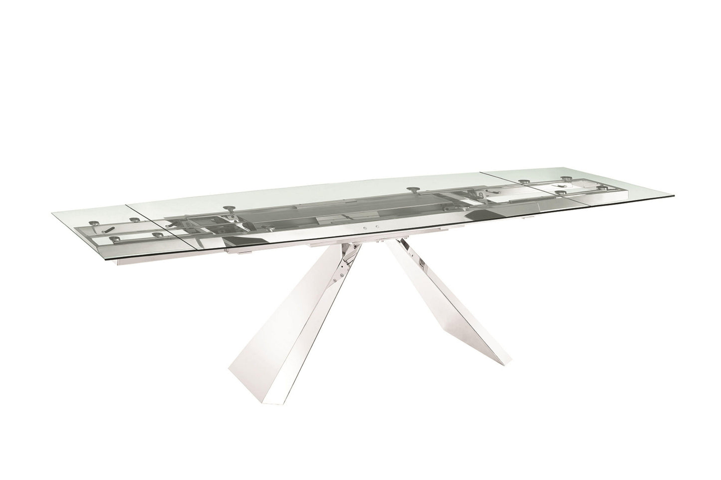 Stanza Dining Table with Polished Stainless Steel Model TC-MT04 - Venini Furniture
