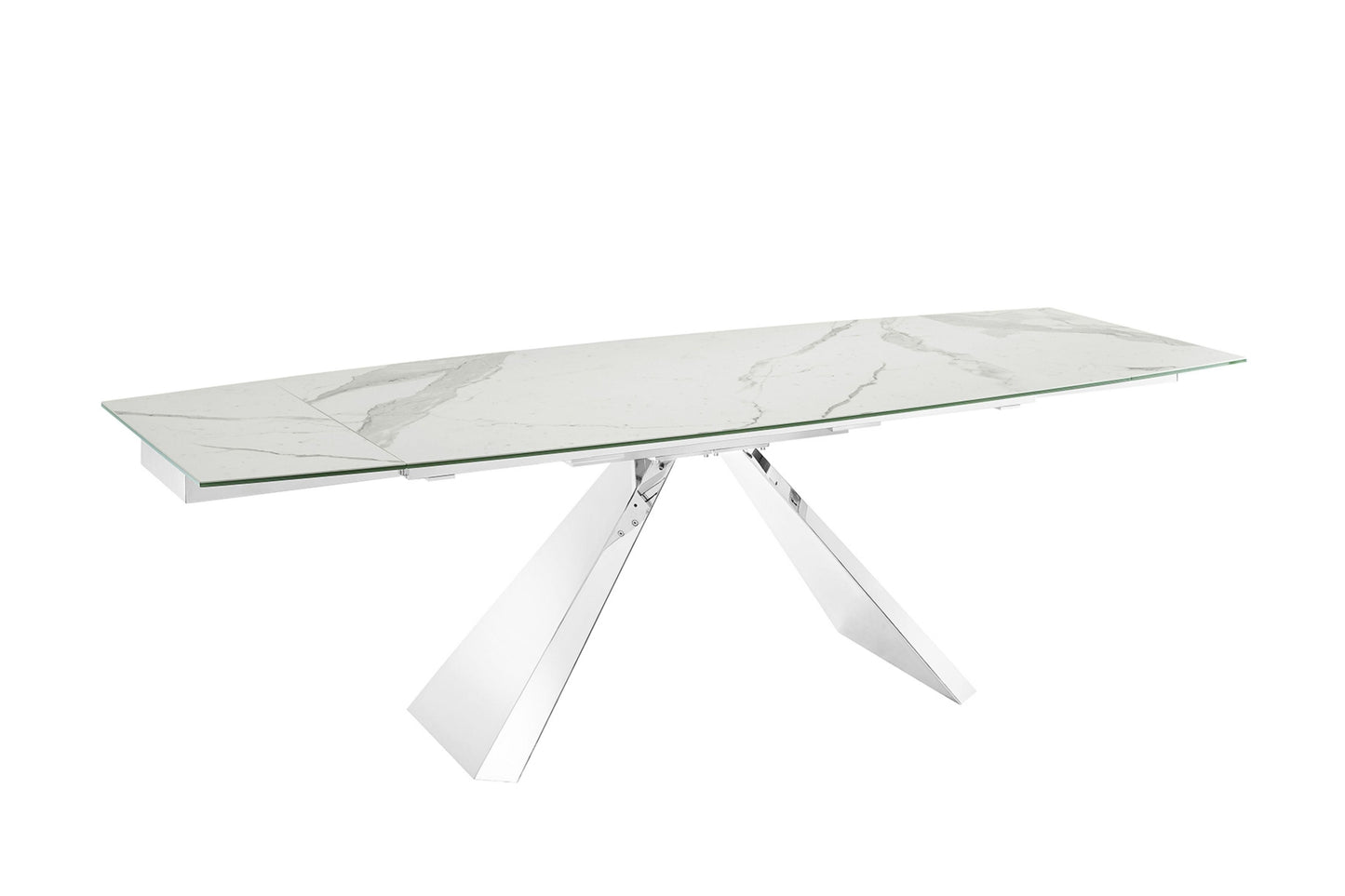 Stanza Dining Table with Polished Stainless Steel Model TC-MT04 - Venini Furniture