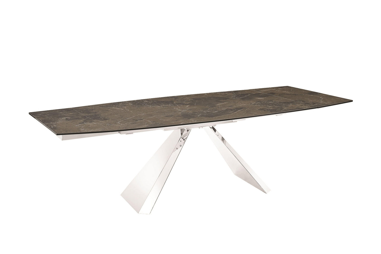 Stanza Dining Table with Polished Stainless Steel Model TC-MT04 - Venini Furniture
