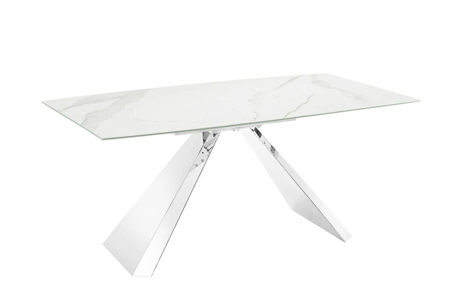 Stanza Dining Table with Polished Stainless Steel Model TC-MT04 - Venini Furniture
