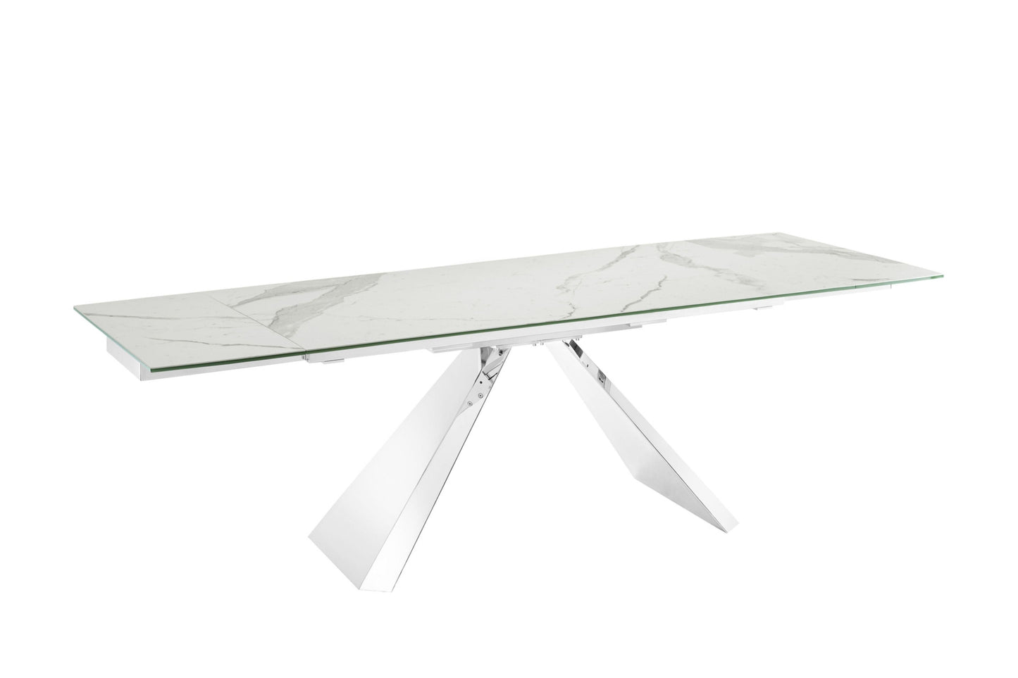 Stanza Dining Table with Polished Stainless Steel Model TC-MT04 - Venini Furniture