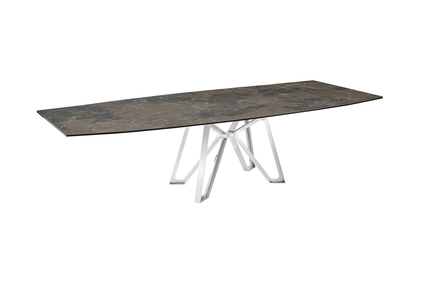 Dcota Dining Table With Brushed Stainless Steel - Venini Furniture