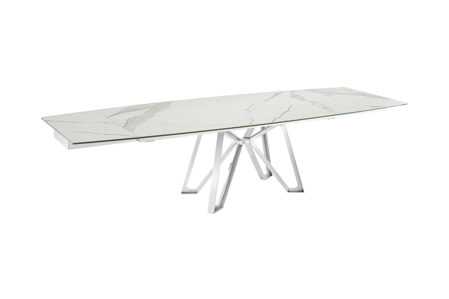 Dcota Dining Table With Brushed Stainless Steel - Venini Furniture