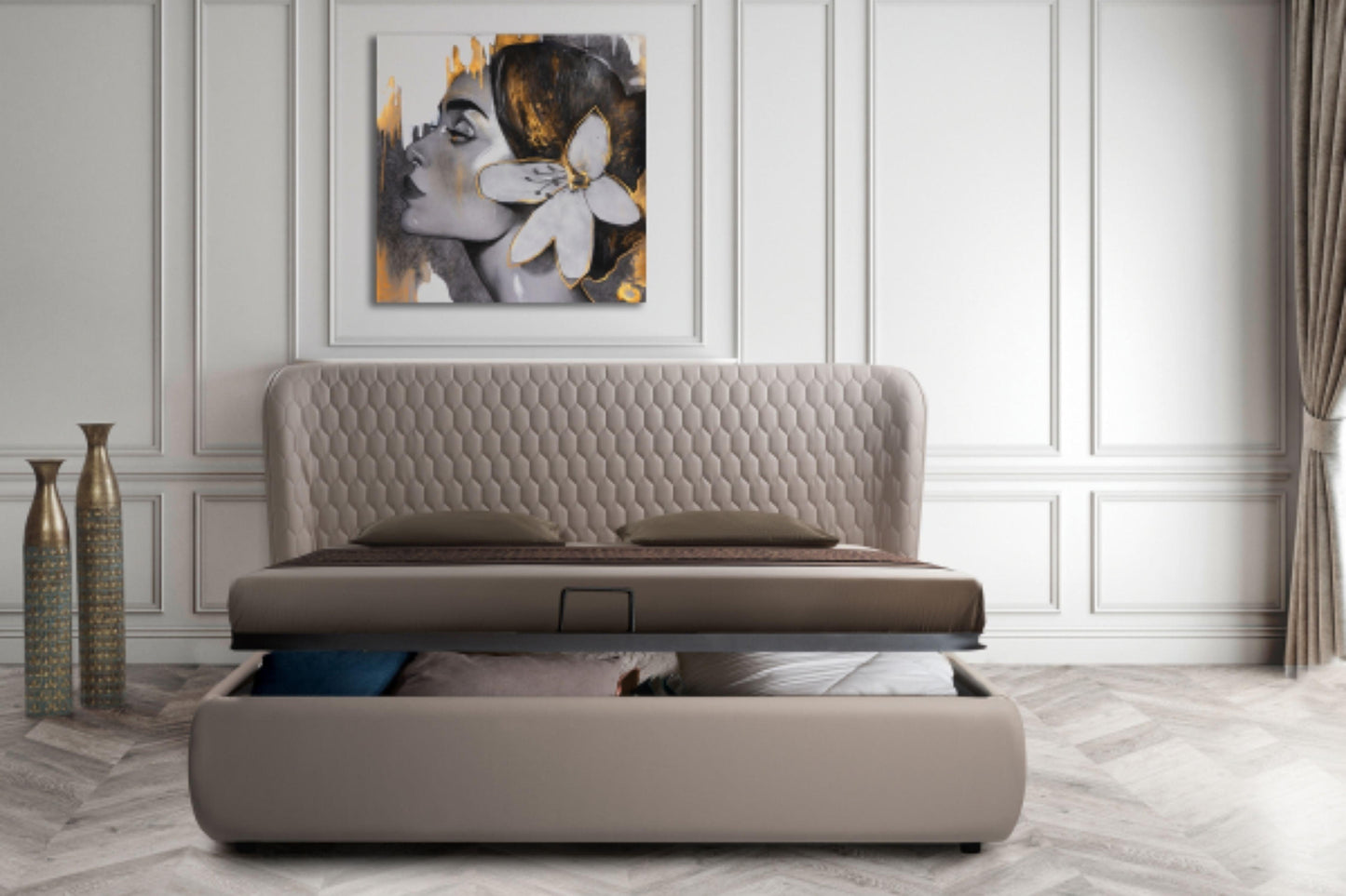 Agoura King and Queen Bed Model CB-A101QTA/CB-A101KTA - Venini Furniture