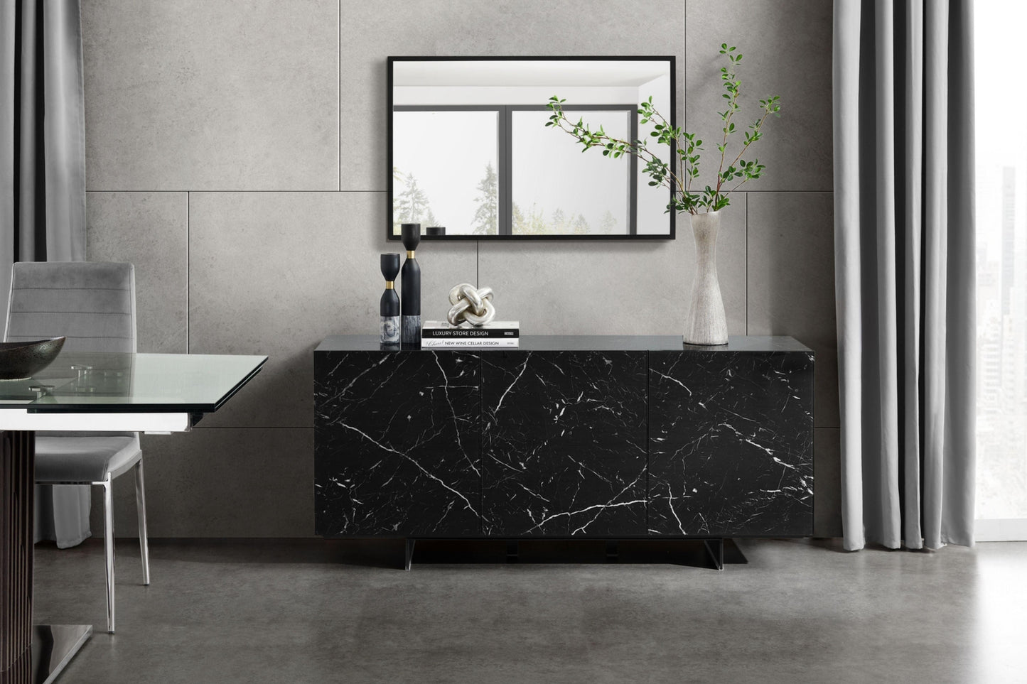 Stone Buffet-Server Model CB-34WH - Venini Furniture