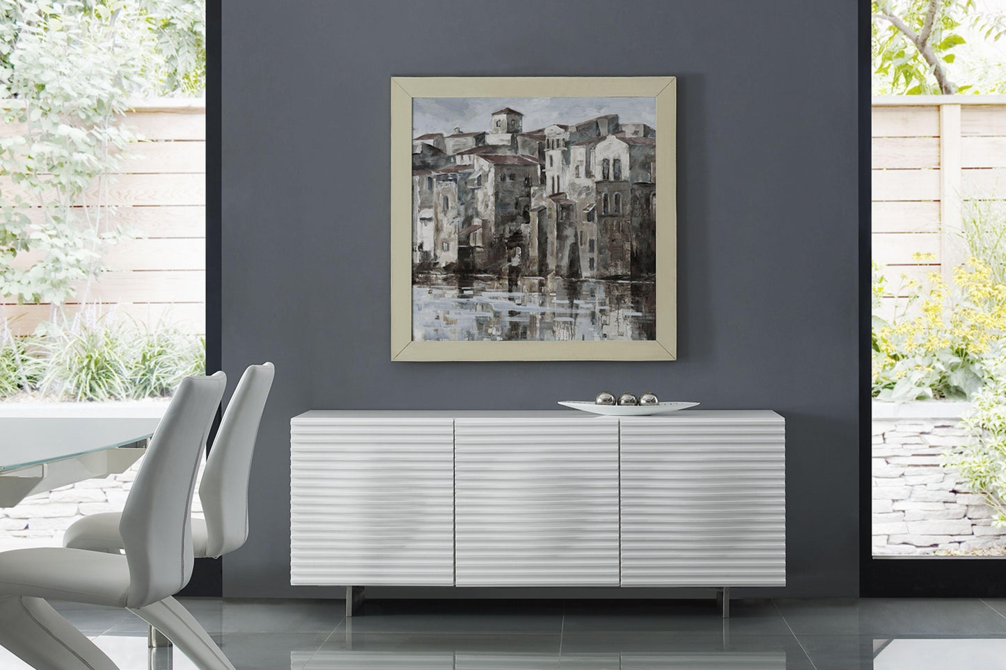Moon Buffet-Server Model CB-3776-WH - Venini Furniture