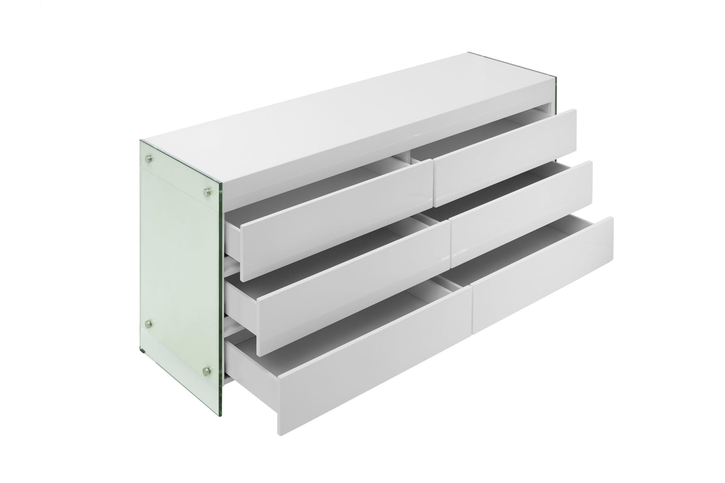 IL Vetro Dresser White Model CB-111-D-WH - Venini Furniture
