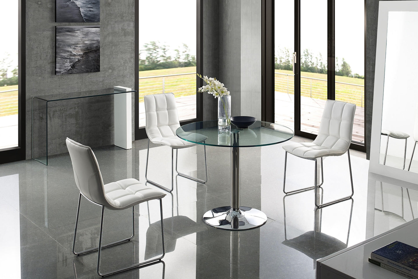 Buono Console Table Model CB-1154-CONSOLE-WH - Venini Furniture