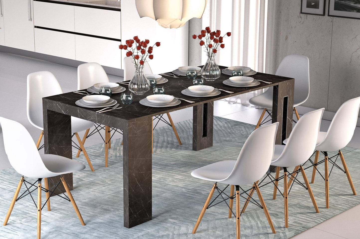 Erika Expandable Console Table Model TC-540B-BM - Venini Furniture