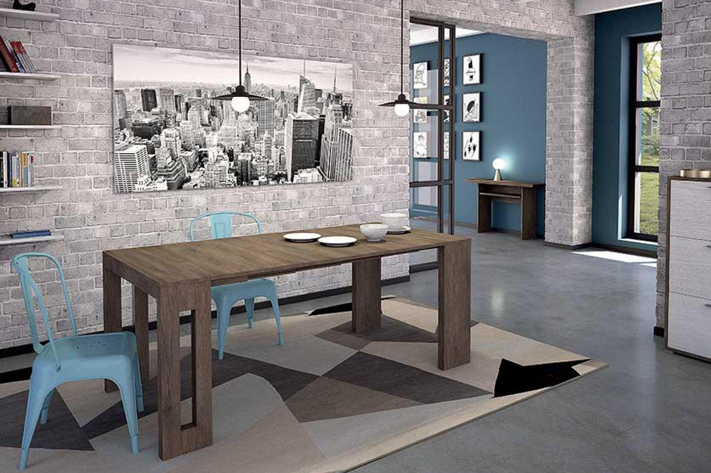 Erika Expandable Console Table Model TC-540B-BM - Venini Furniture