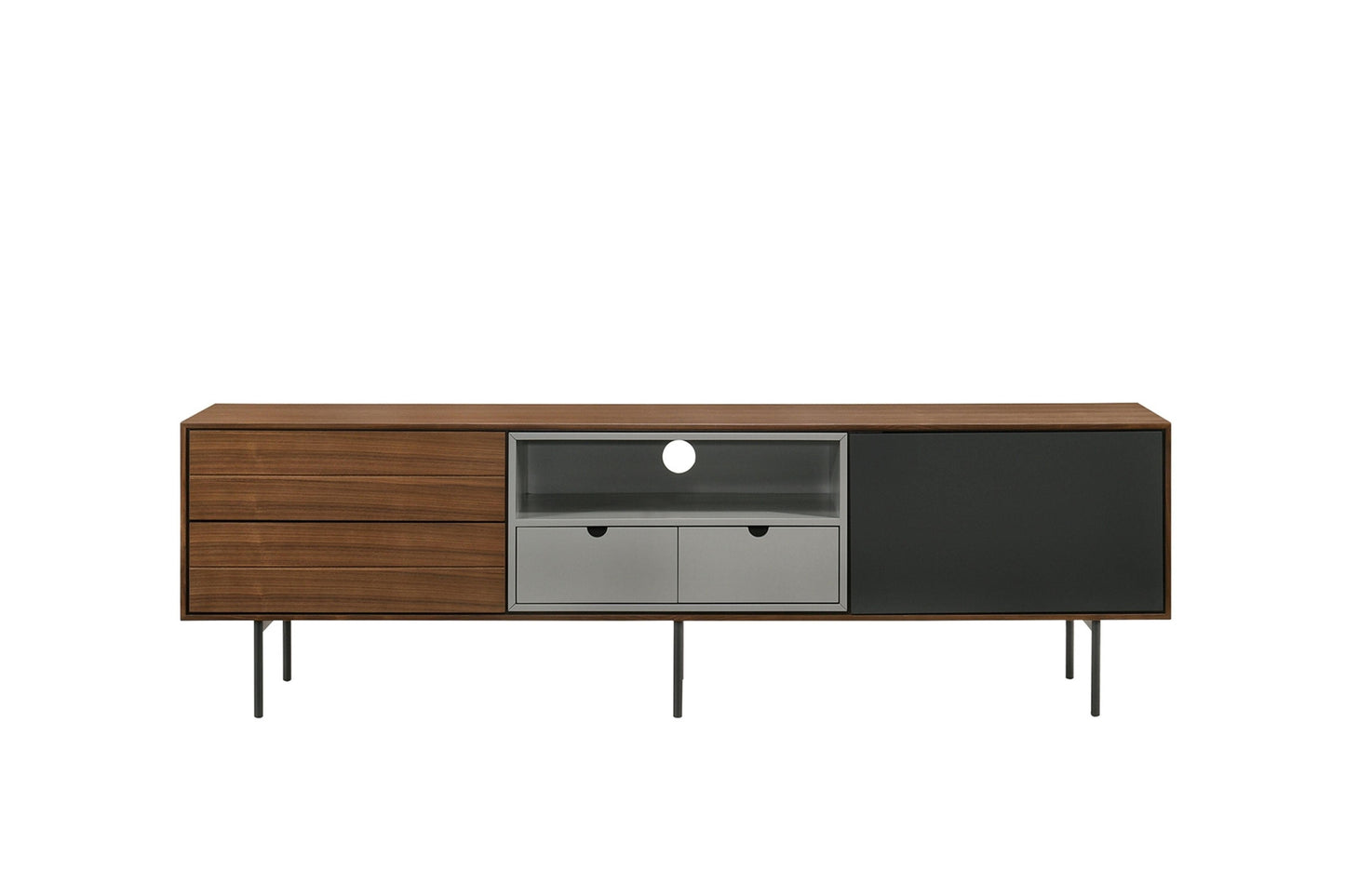 Calico Entertainment Center Dark Gray Light Gray Walnut Model CB-662 - Venini Furniture